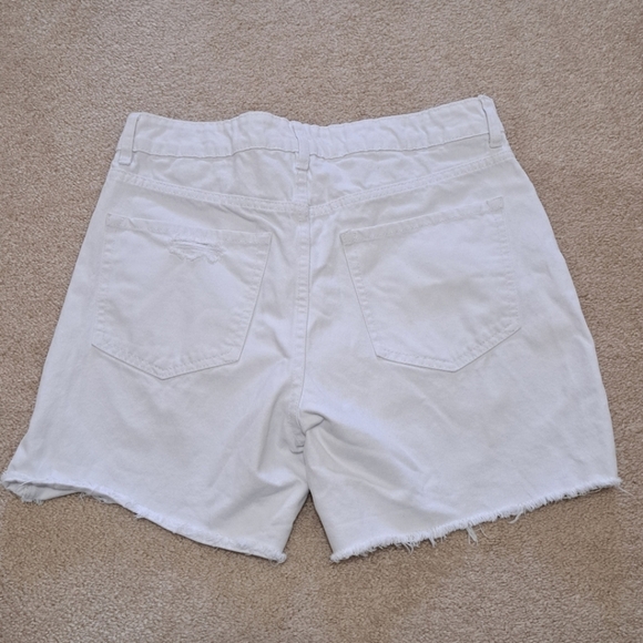 Aeropostle 90's Baggy Short White Denim Shorts Size 6 Distressed Jean Shorts - Picture 9 of 11